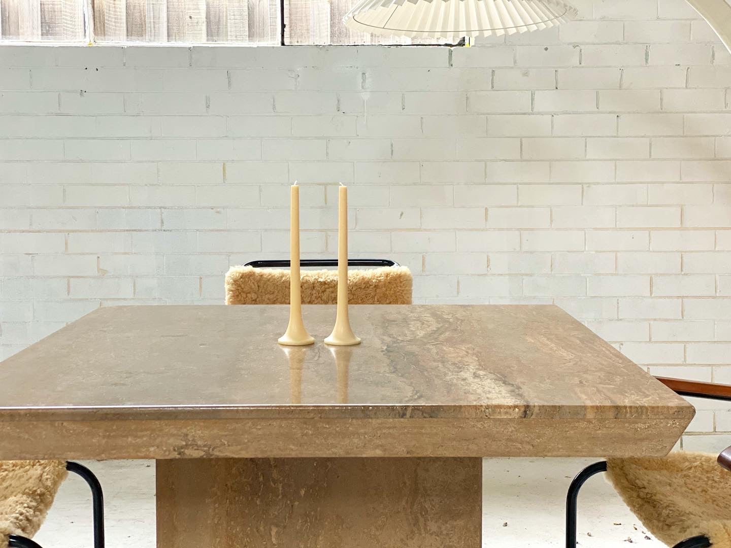Brutalist Travertine Dining table