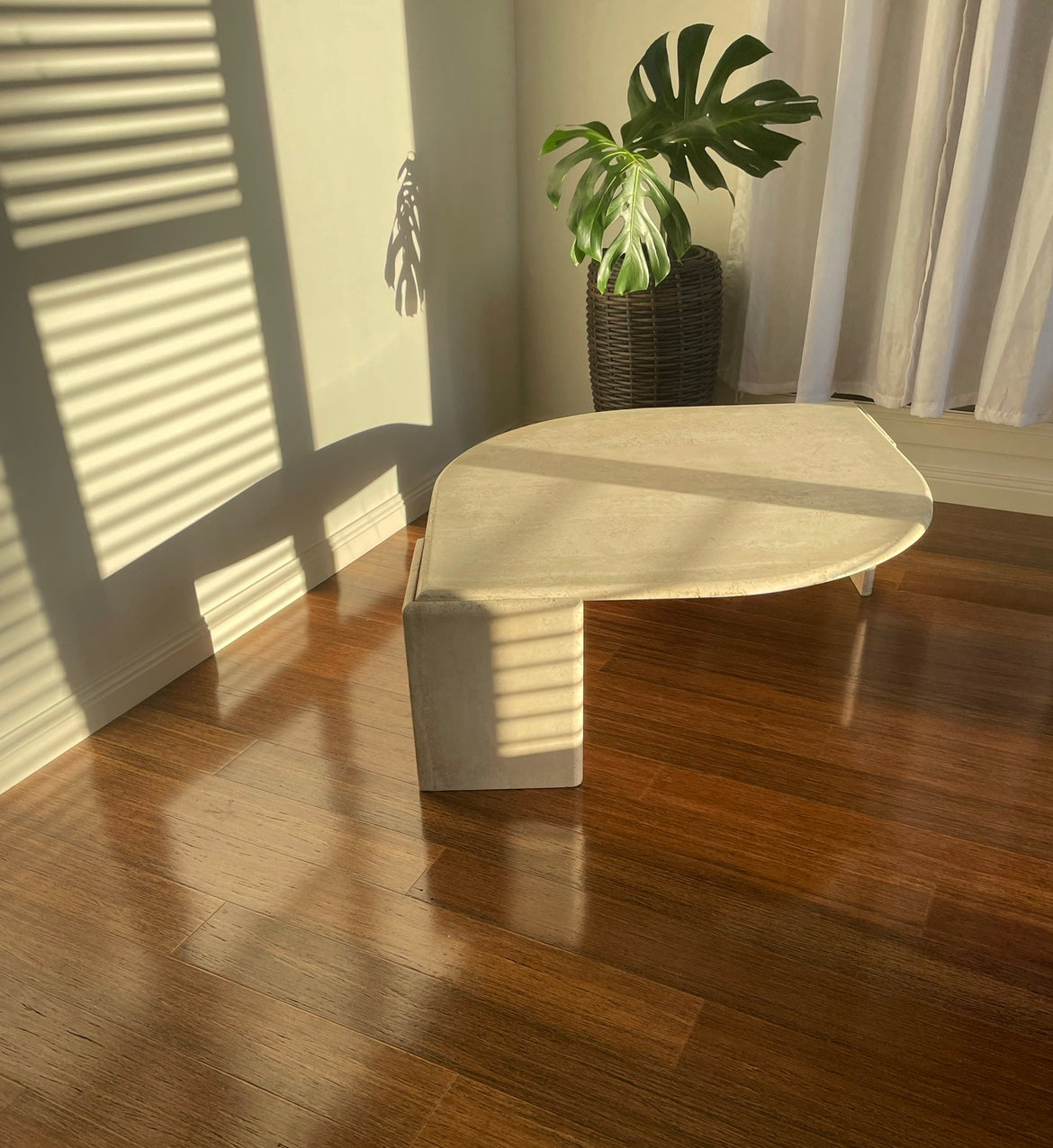 Teardrop Traverting Coffee Table