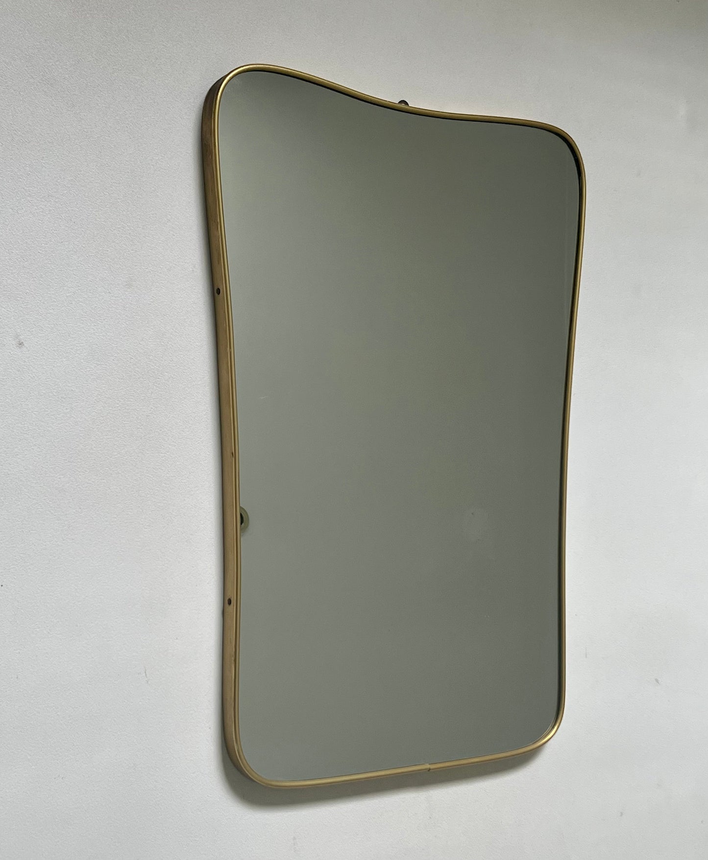 - 1950s Italian Brass Mirror - Wavy