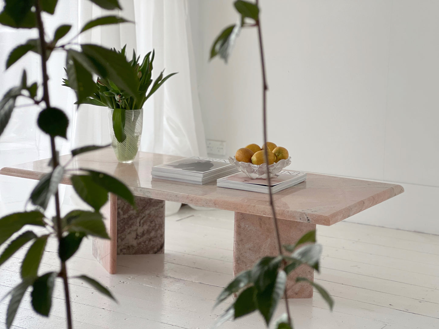 Pink Marble Coffee Table