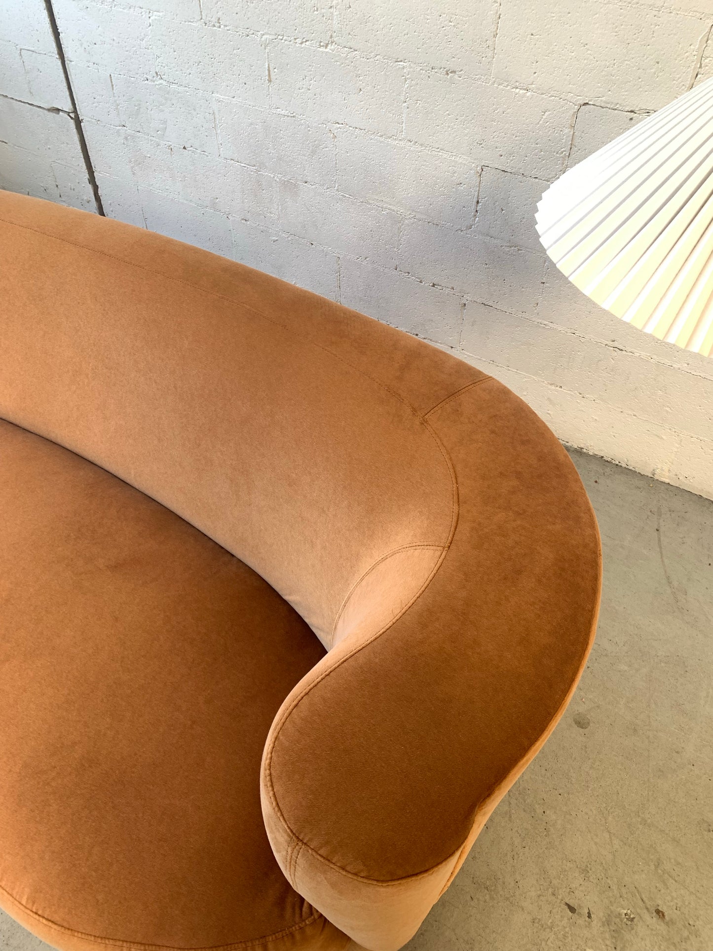 Bespoke Curved Sofa in Ginger Velvet