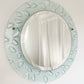 Glass Frame Round Mirror.