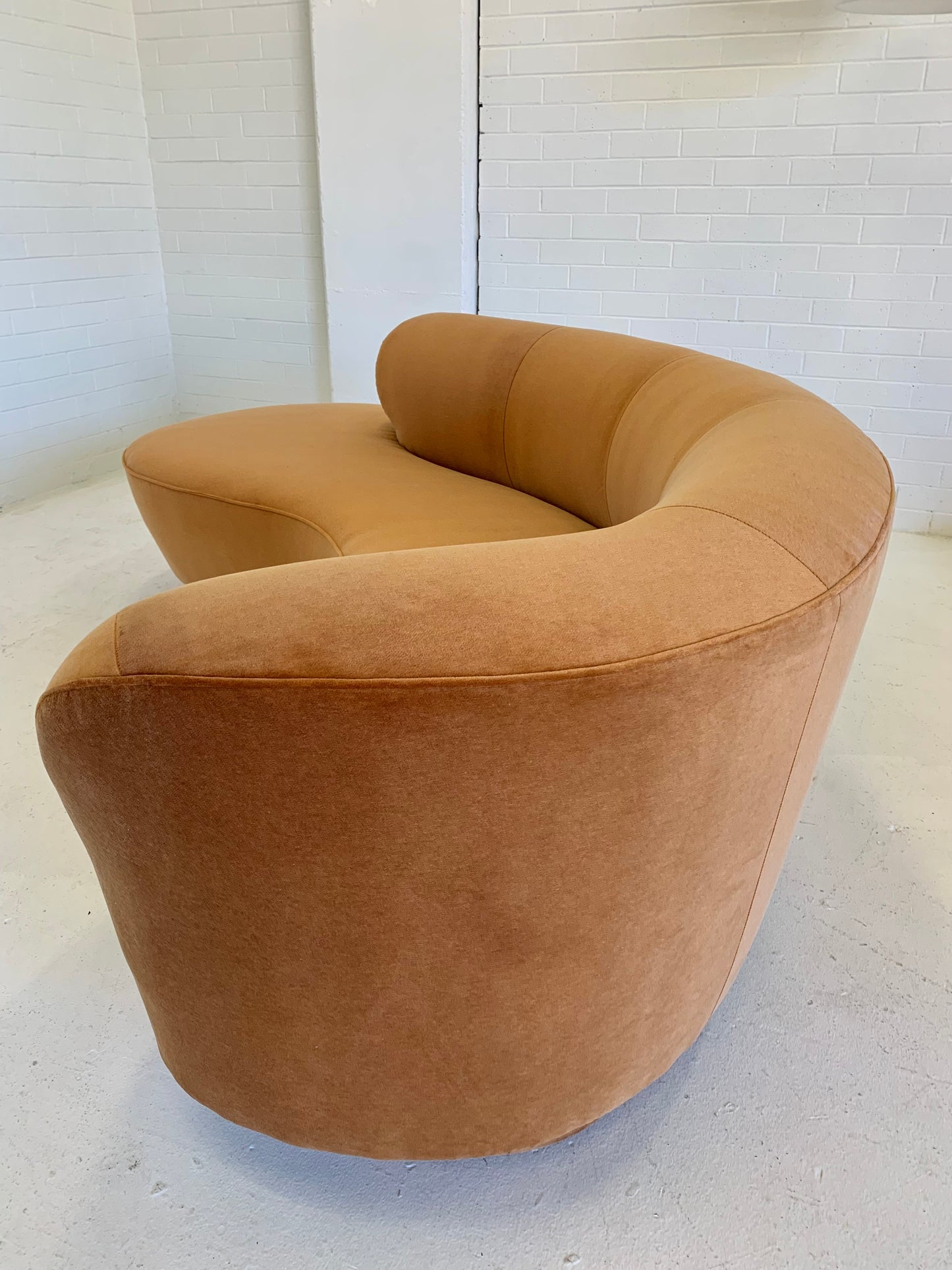 Stunning Curved Velvet Sofa