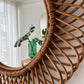Vintage Italian Bamboo Mirror by Bonacina
