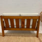 Pine and Rattan Boucle Two Seater Sofa