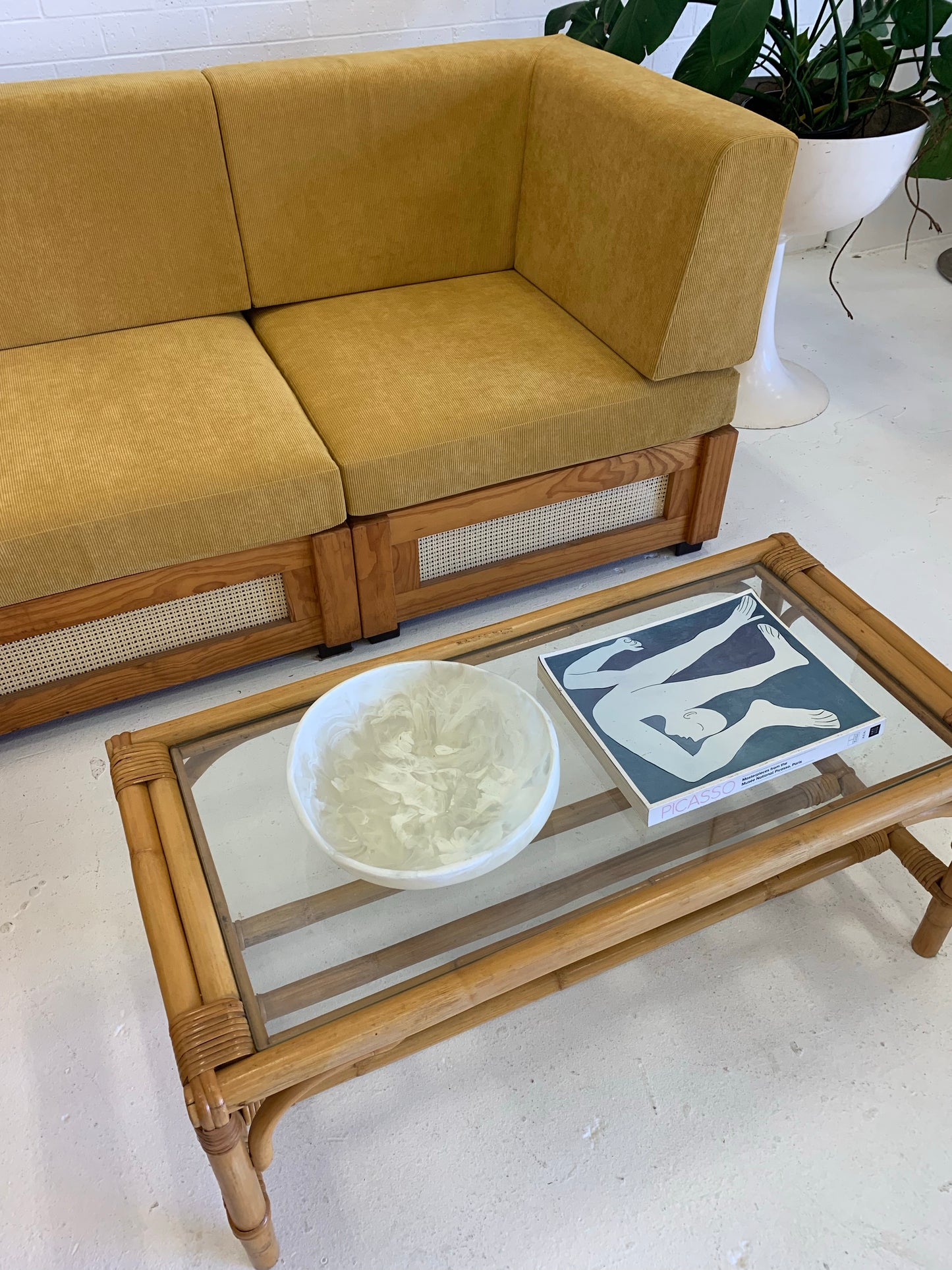 Vintage Cane Coffee Table