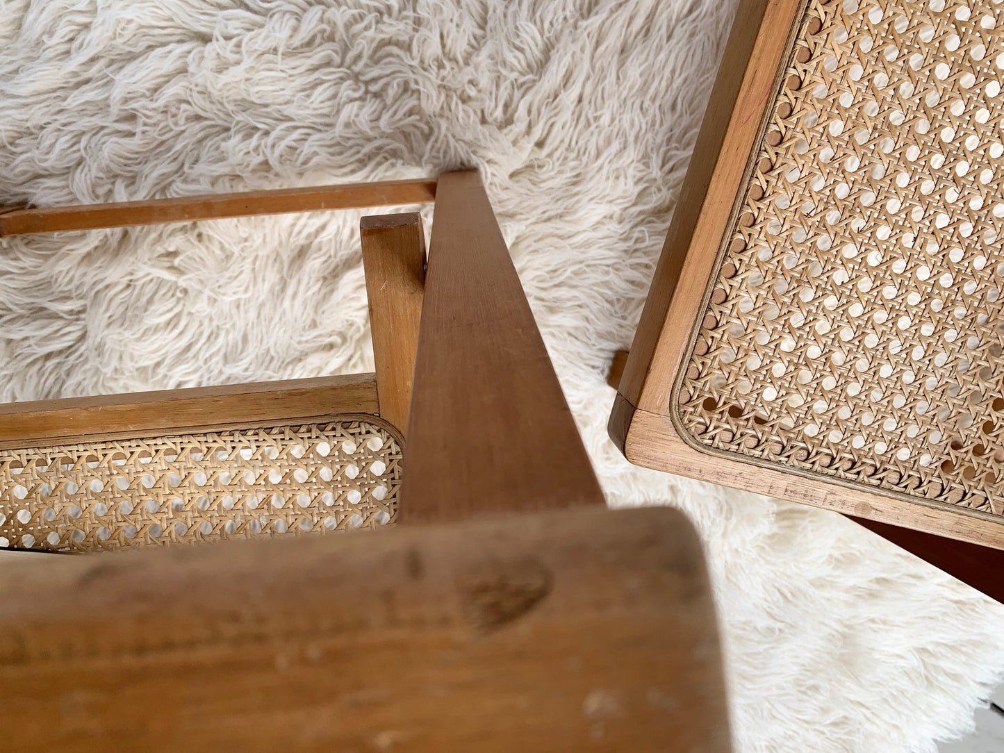 Original Italian Aldo Jacober Rattan Folding Chairs