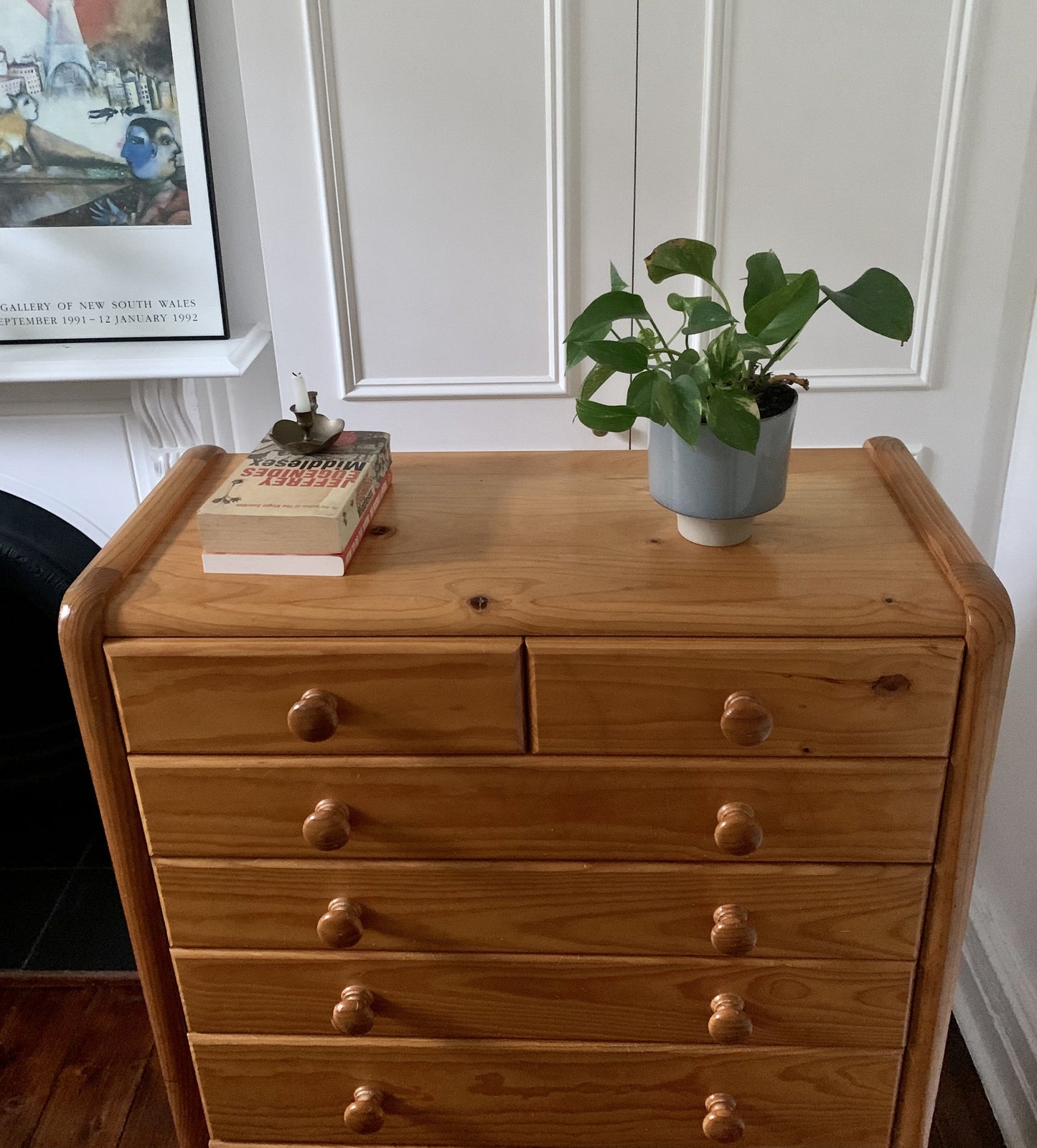 Rattan and Pine Tallboy Drawers