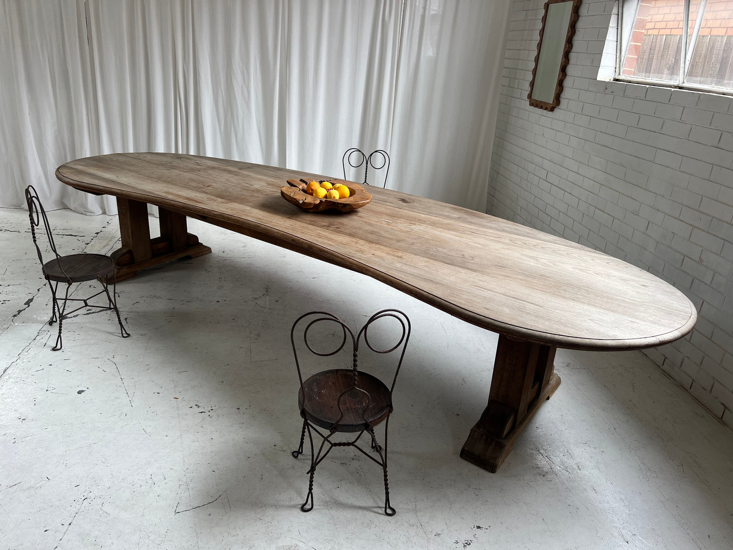 Custom Large Wooden Curved Table