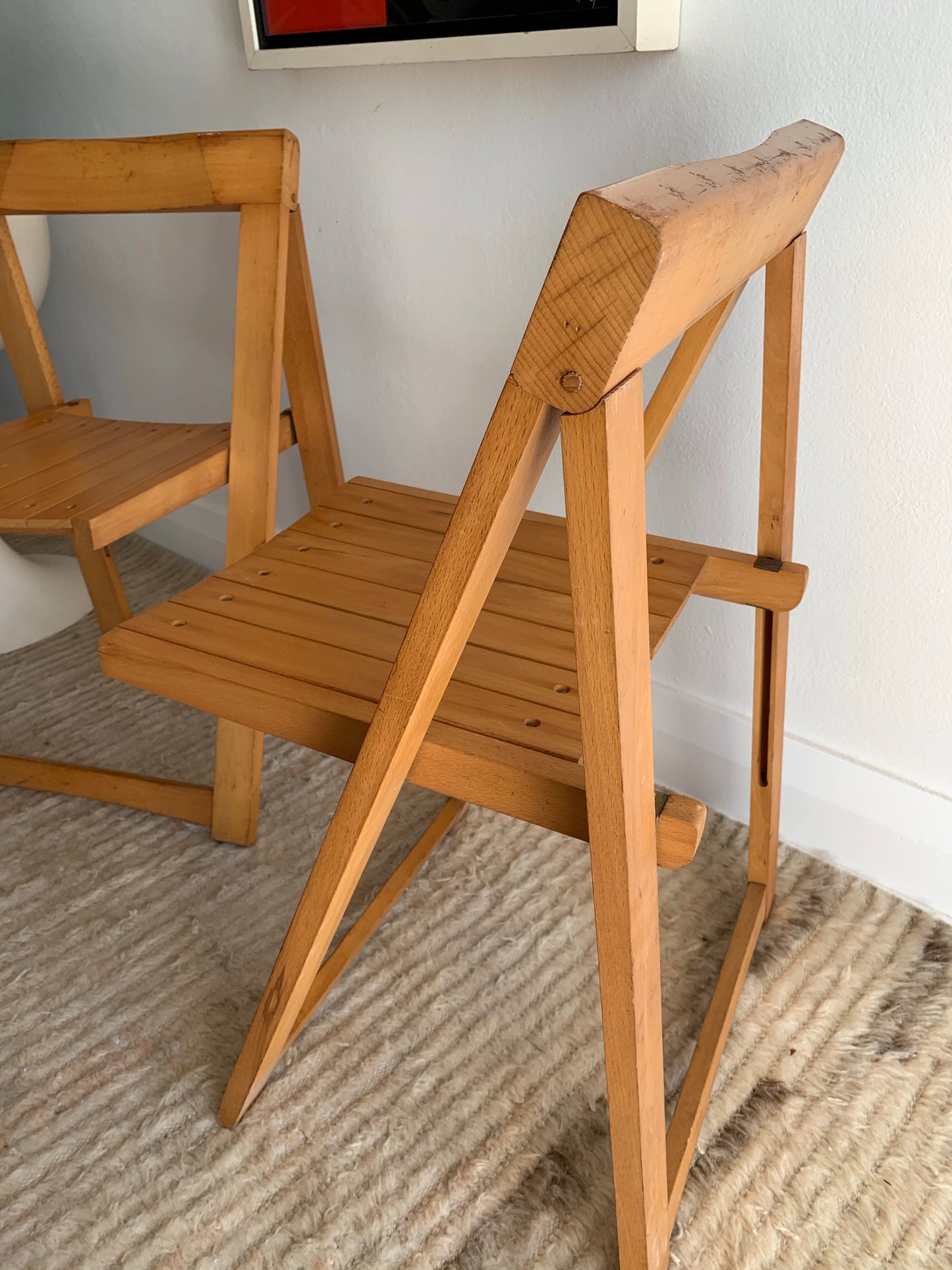 Original 1960’s Iconic Aldo Jacober and Pierangela d’Aniello “Trieste” Folding Chairs for Bazzani