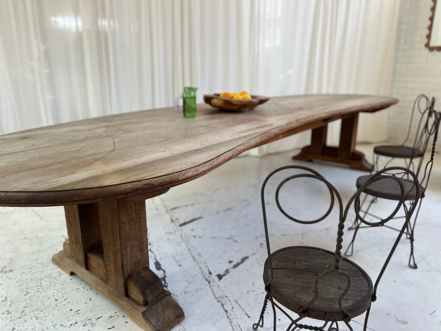 Custom Large Wooden Curved Table