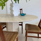 Vintage Italian Honed Travertine Dining Table