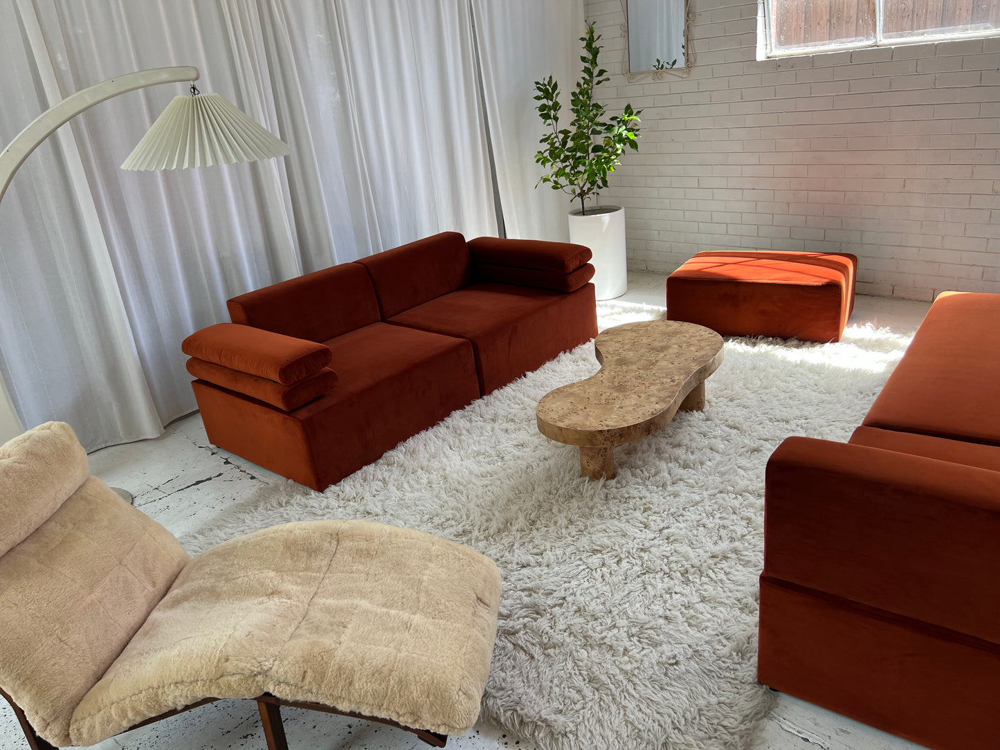 - Copper Velvet Modular Sofa Set