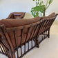 Vintage Cane and Leather Lounge