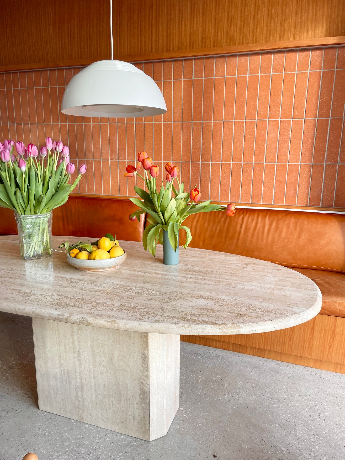 Italian Travertine Dining Table