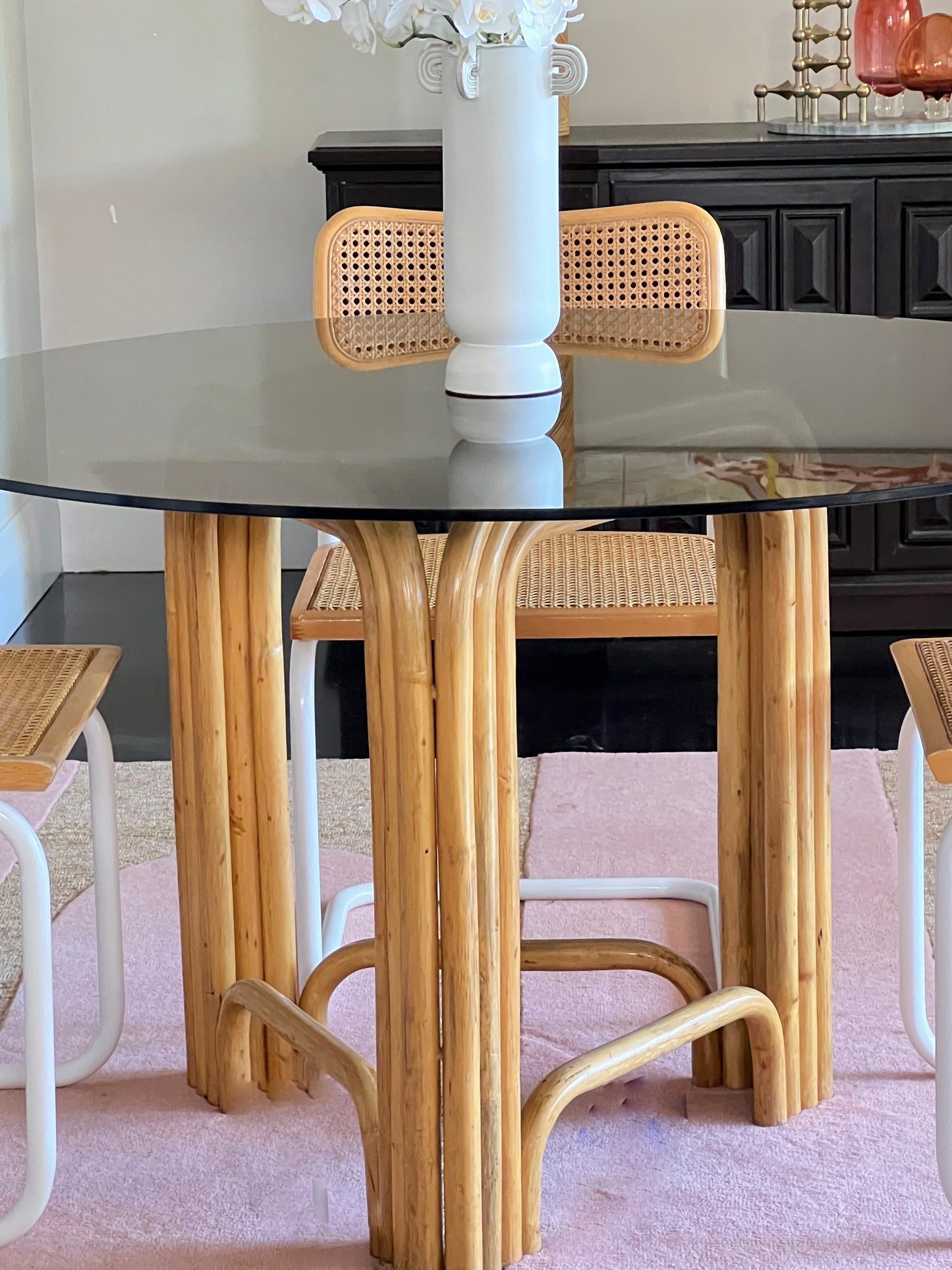 Gabriella Crespi style bamboo cane dining table