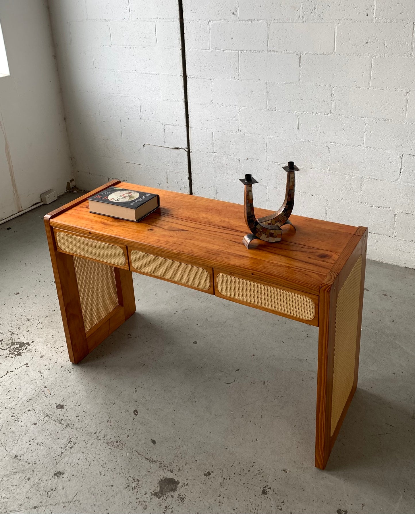 Rattan Console Table With Storage