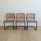 Set of Vintage Cane Cantilever Dining Chairs
