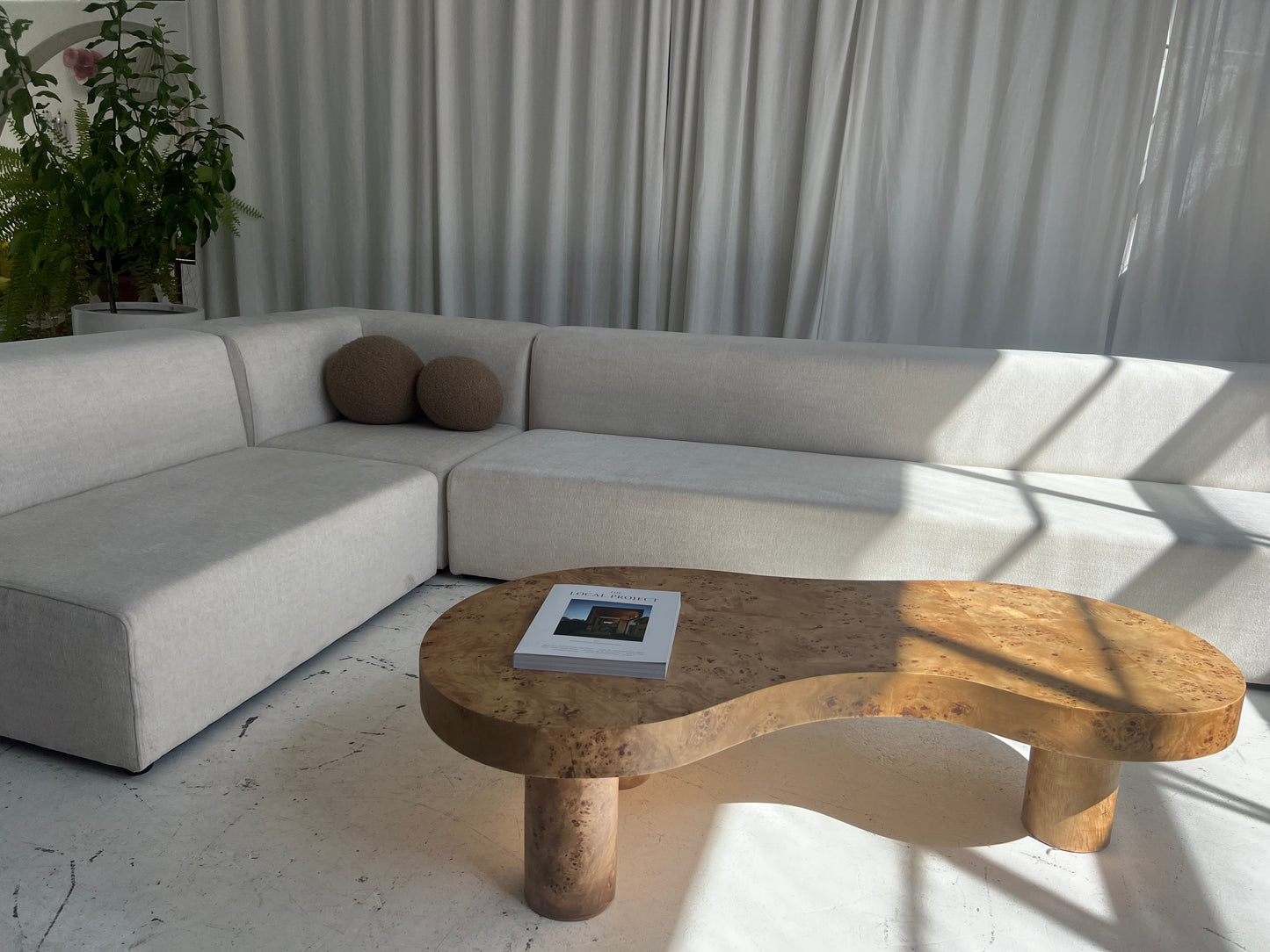 - Bespoke Large White Ivory Modular Sofa Set