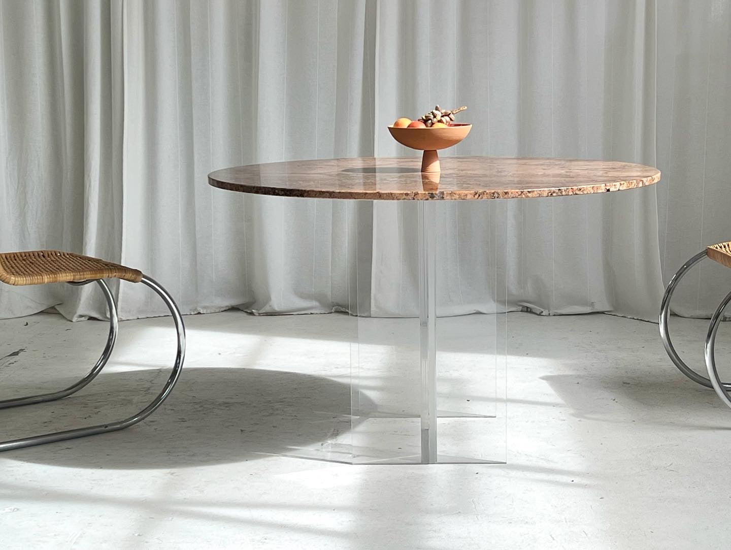 Custom Lucite Stone Table