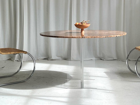 Custom Lucite Stone Table
