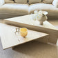 Vintage Italian Split Unfilled Travertine Coffee Table
