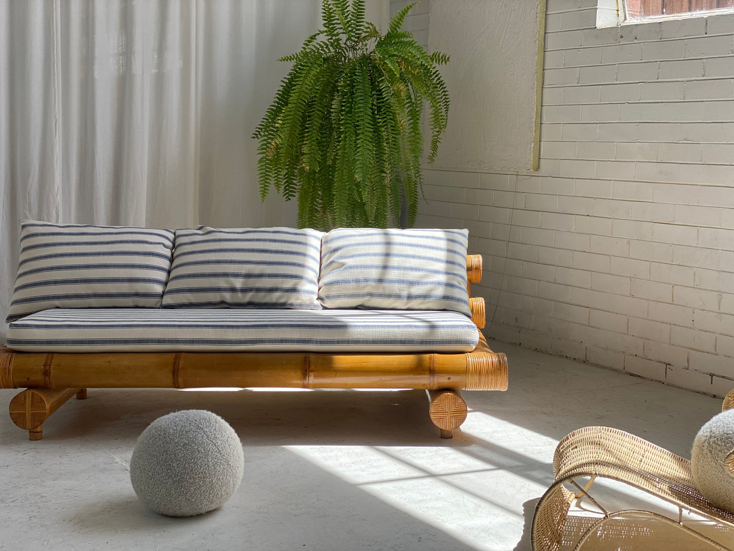 Vintage Bamboo Sofa Daybed