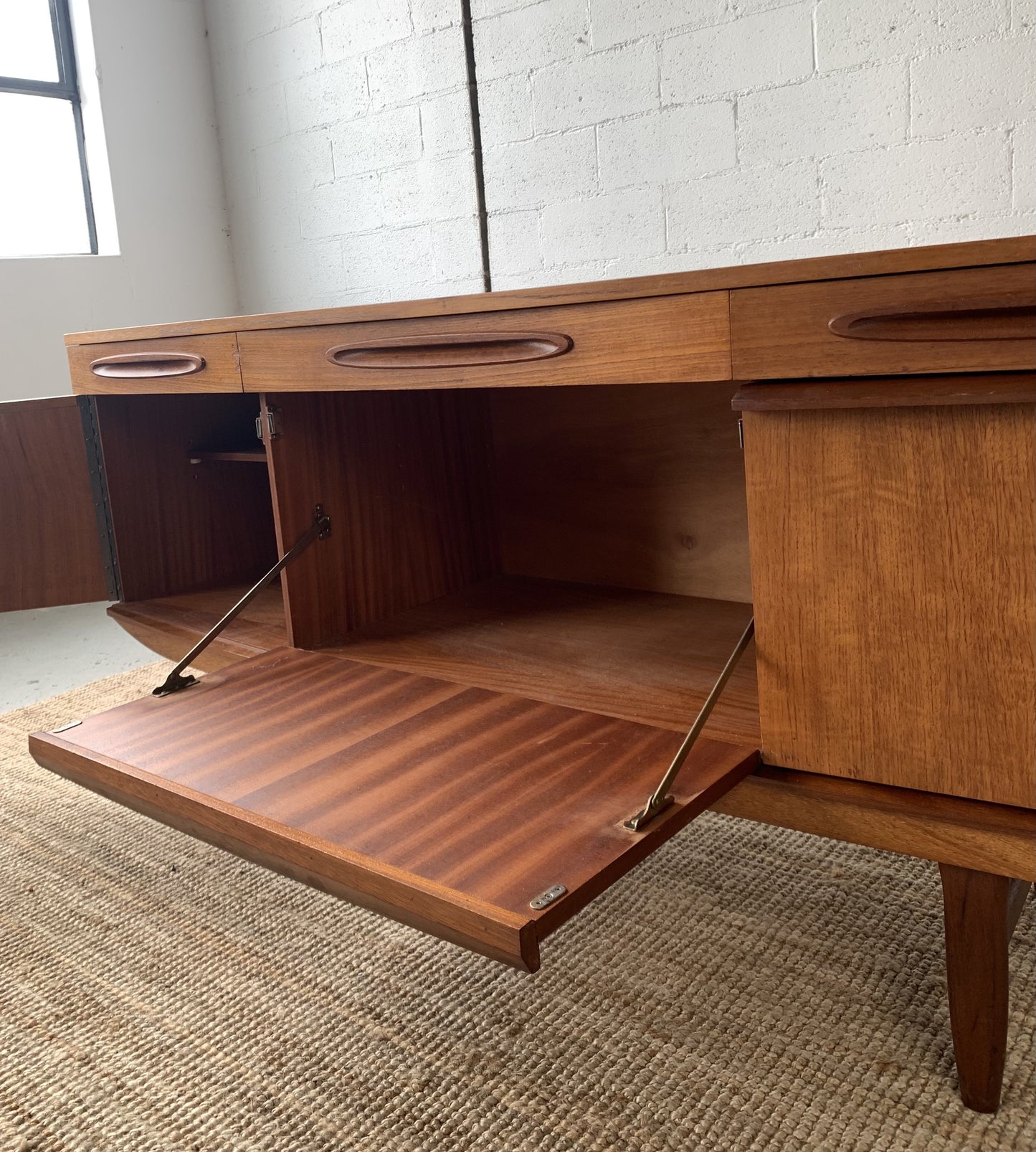 Bow Front Mid Century Sideboard