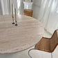 Stunning Large Round Travertine Dining Table