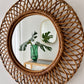 Vintage Italian Bamboo Mirror by Bonacina