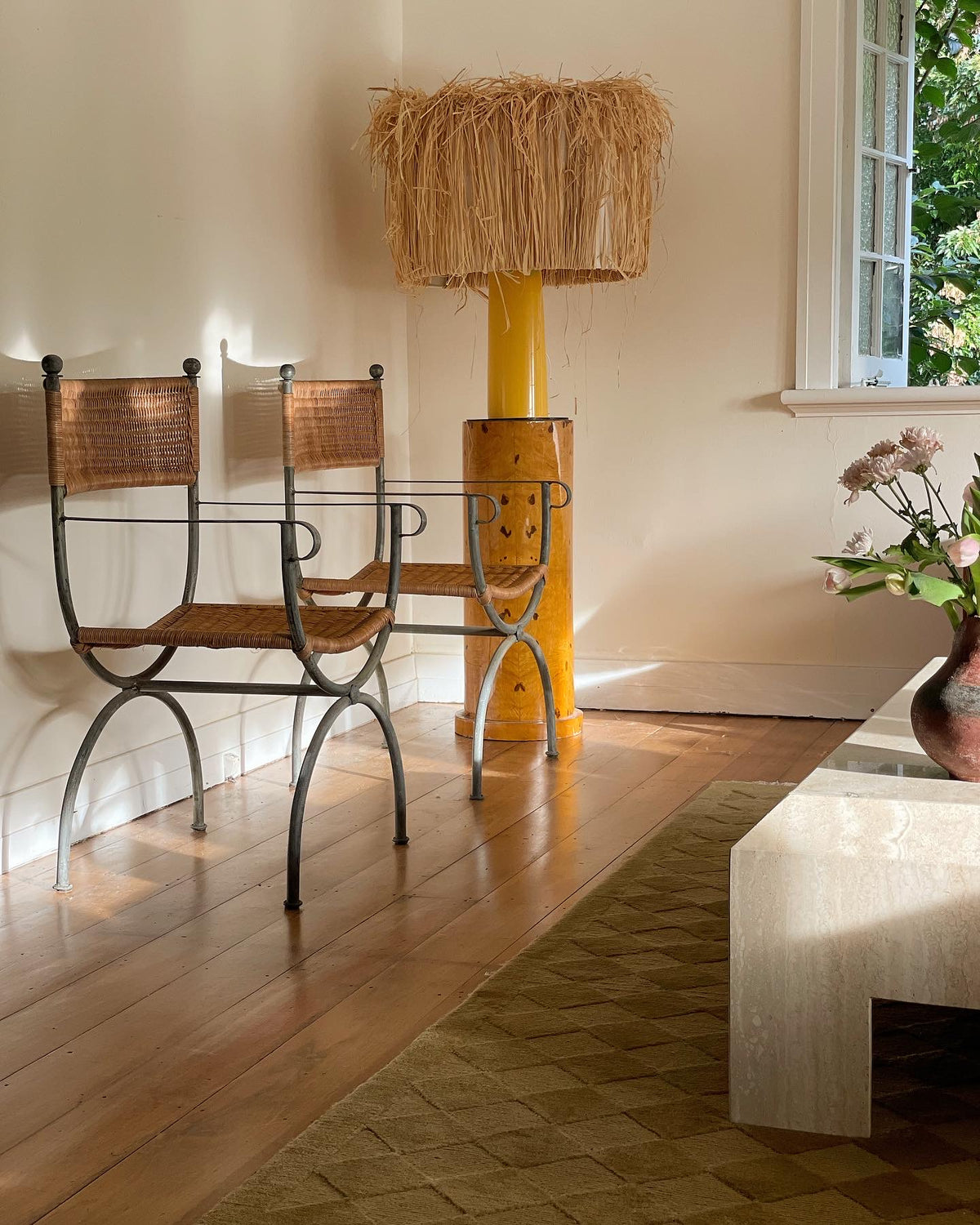 Vintage Iron And Cane Dining Chairs - Six Available