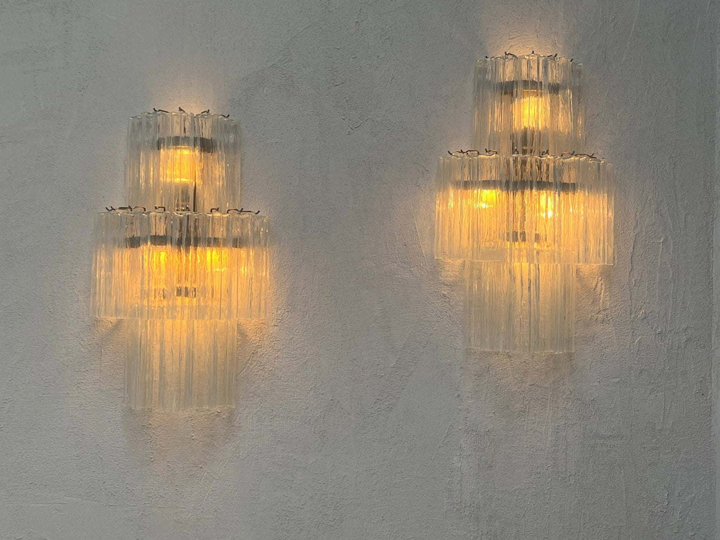 Murano Sconce - Venini TRONCHI CLEAR - One Available