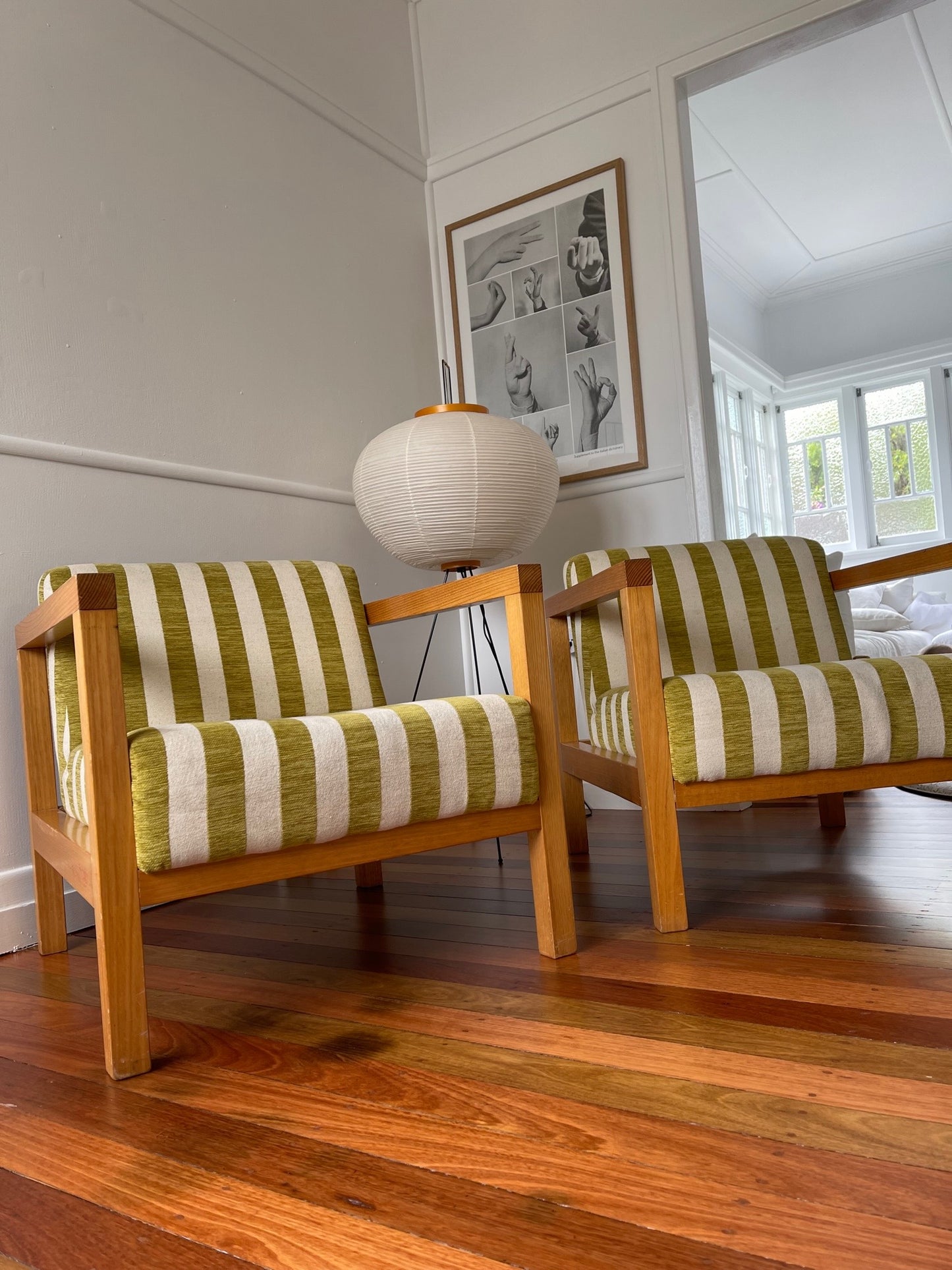 - Striped Lounge Chair - Two Available