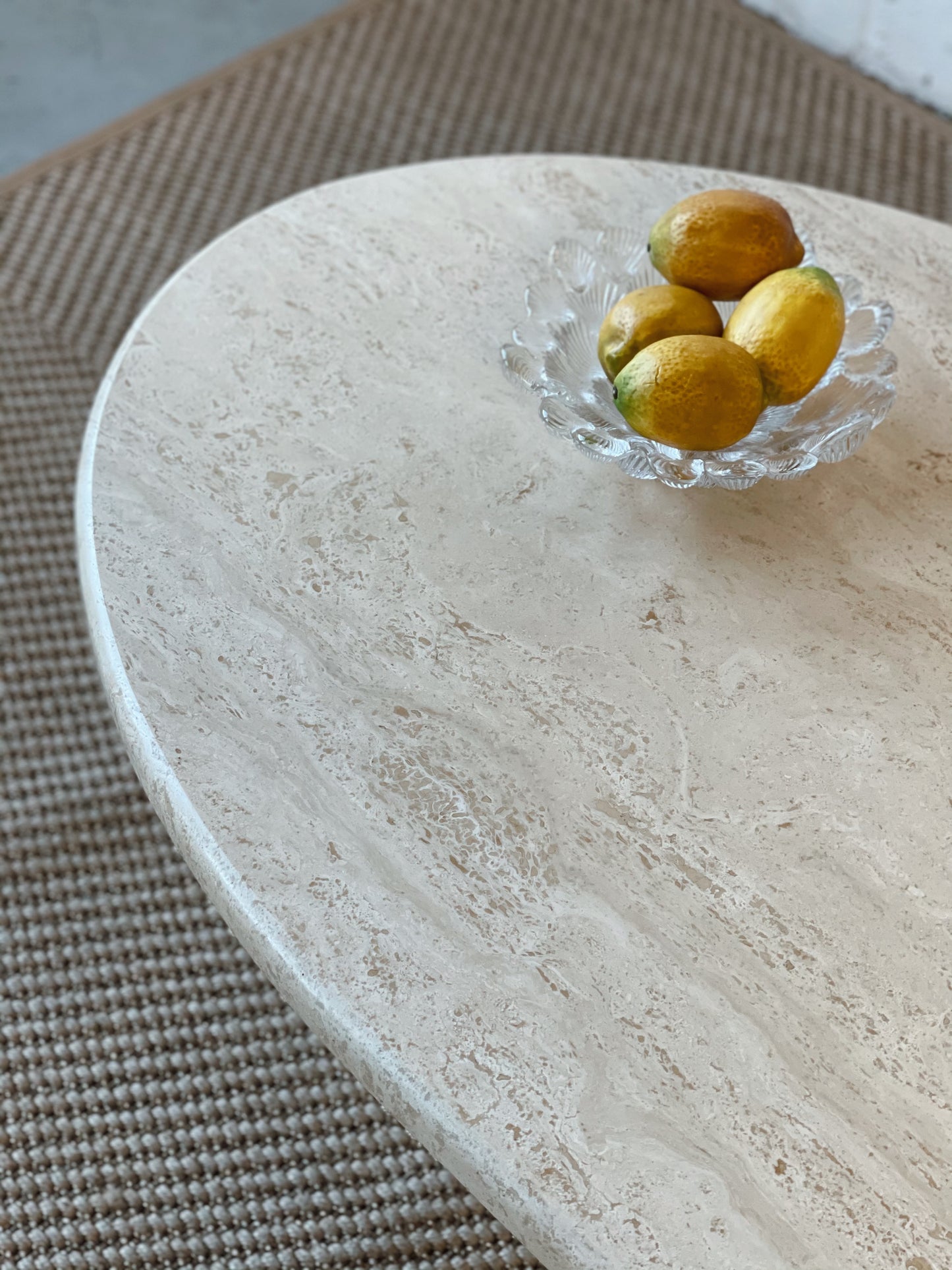 Oval Travertine Coffee Table