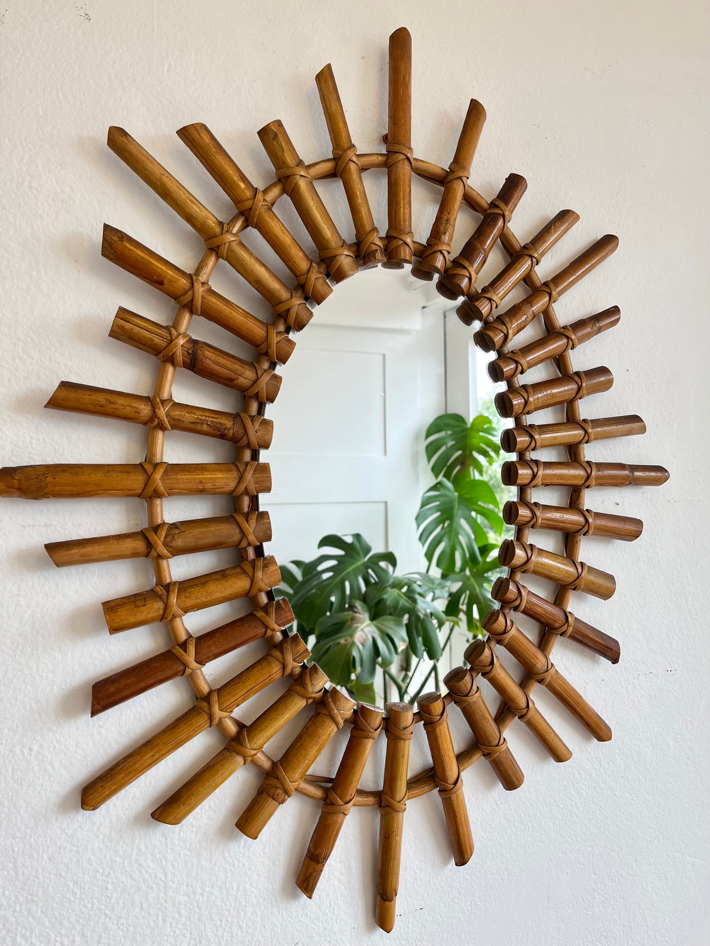 Vintage Italian Bamboo Mirror
