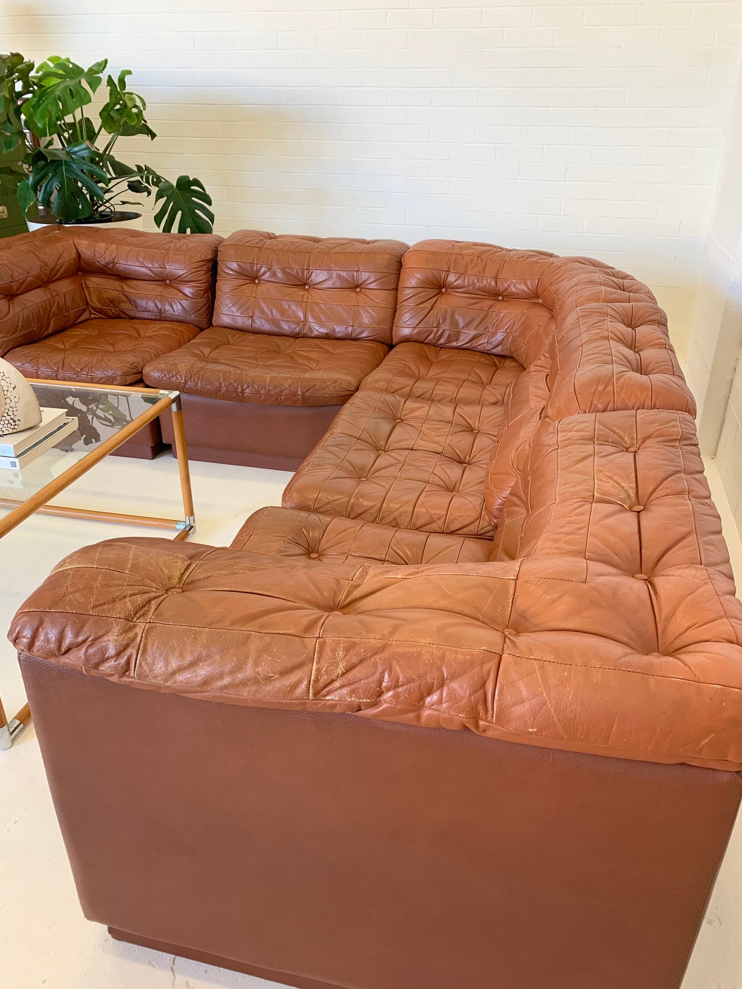 Vintage Leather Modular Sofa