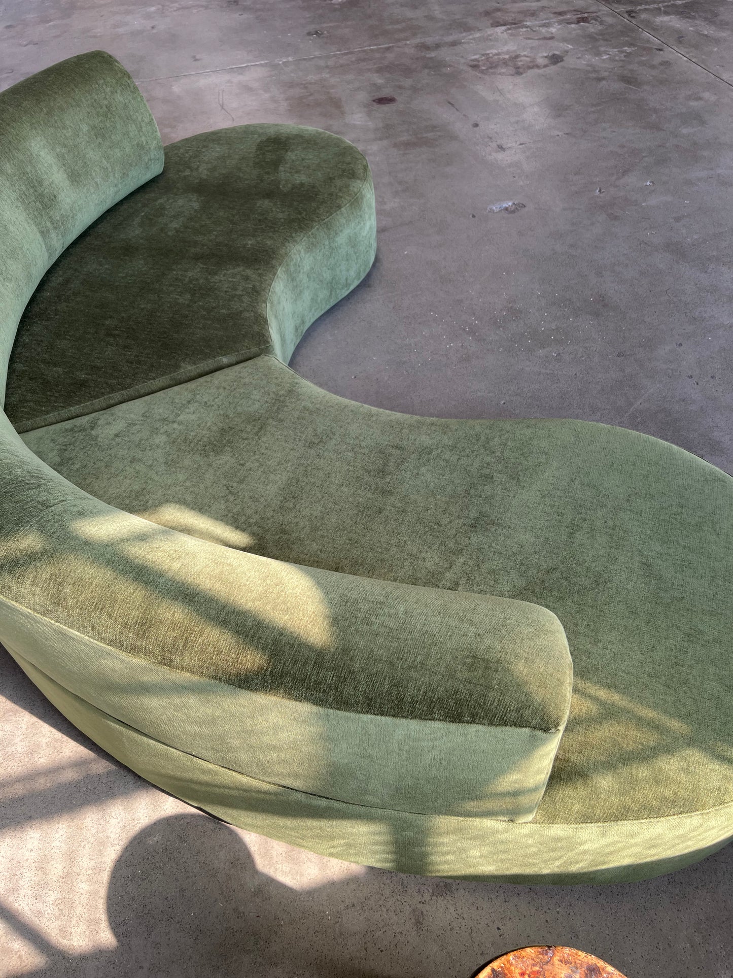 Bespoke Curved Sofa in Deep Botanical Green
