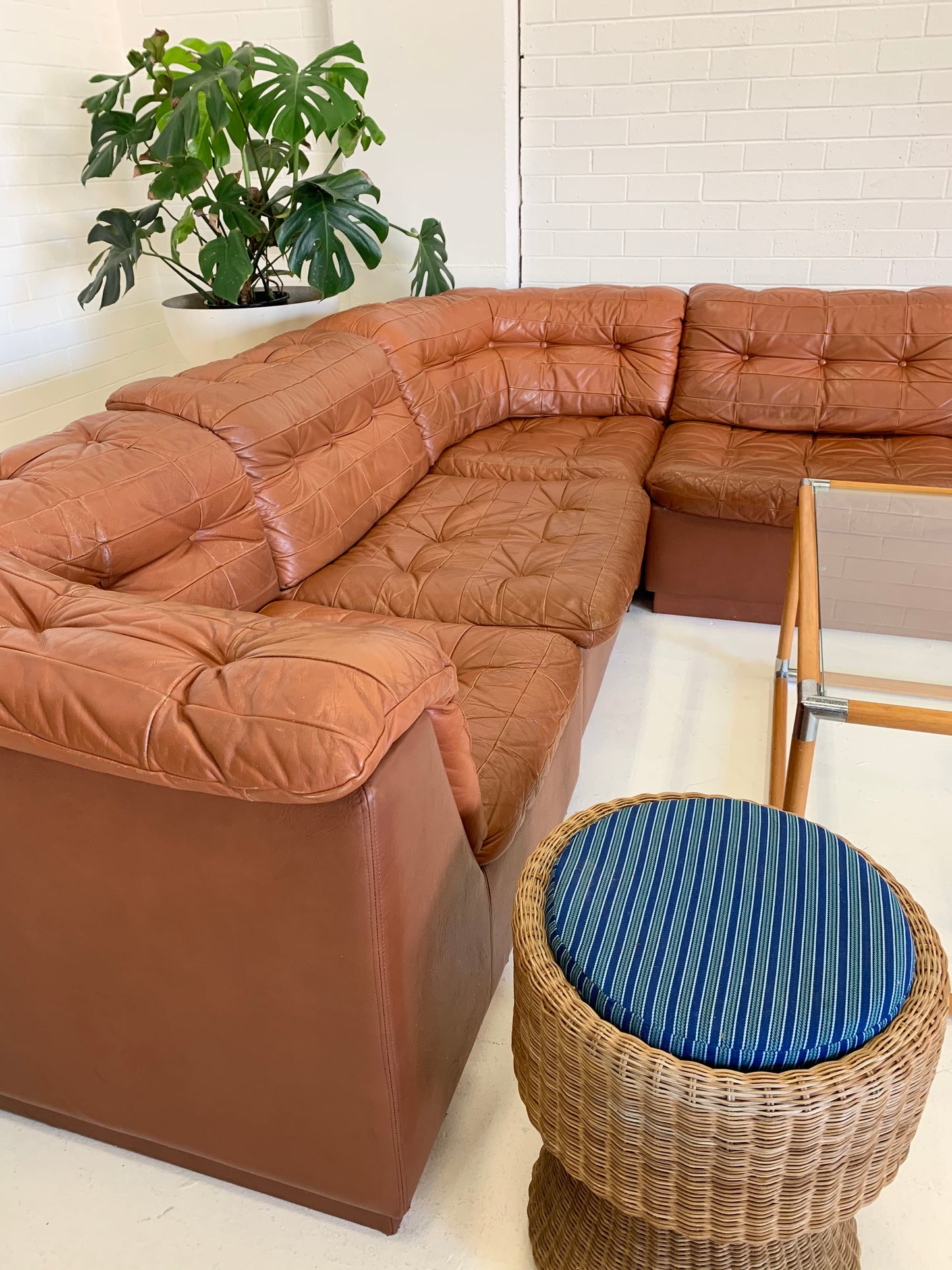 Vintage Leather Modular Sofa