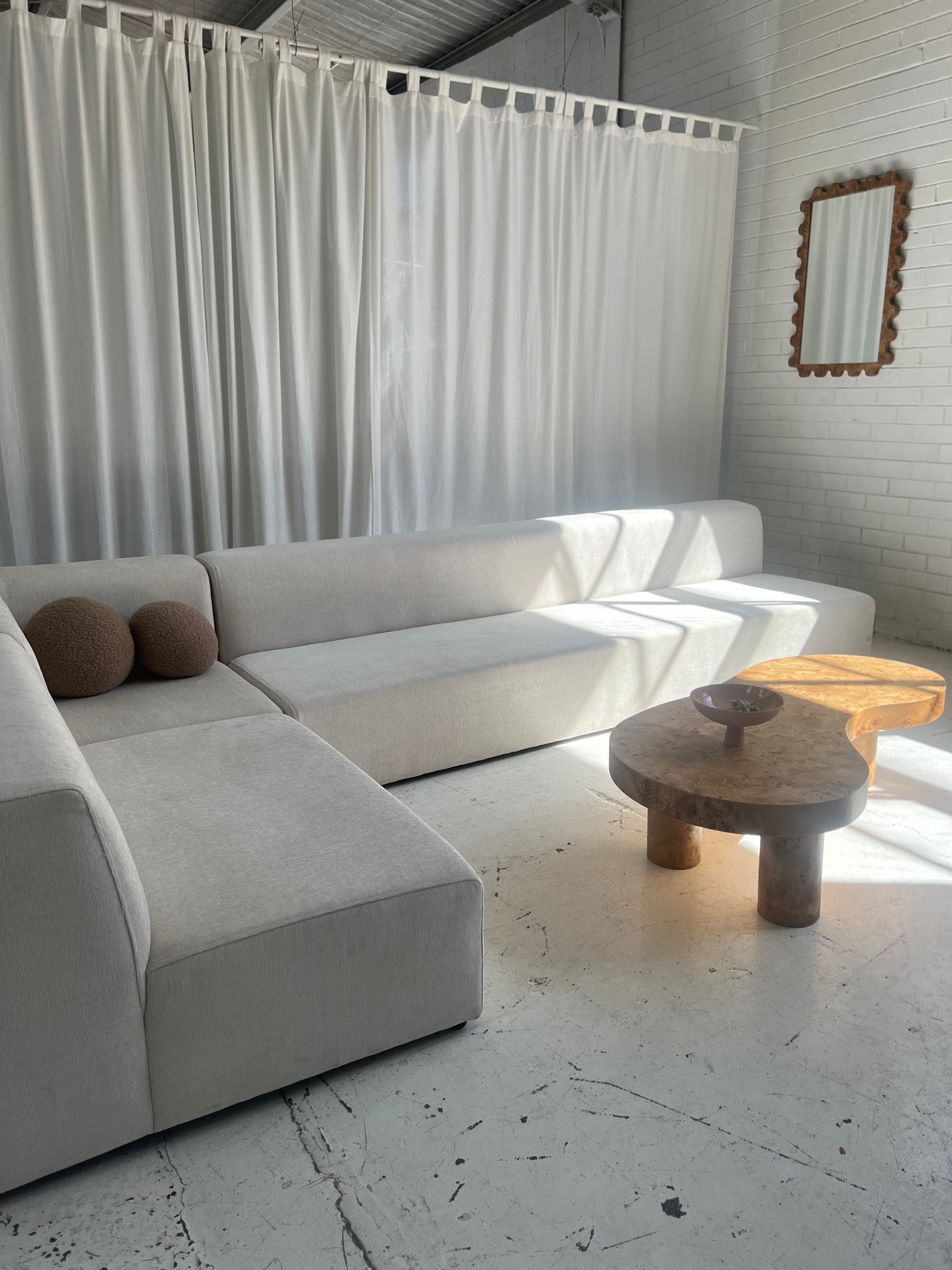 - Bespoke Large White Ivory Modular Sofa Set