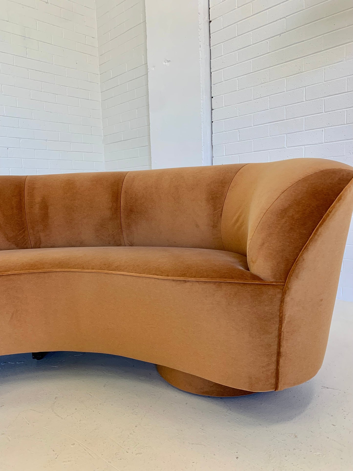 Stunning Curved Velvet Sofa