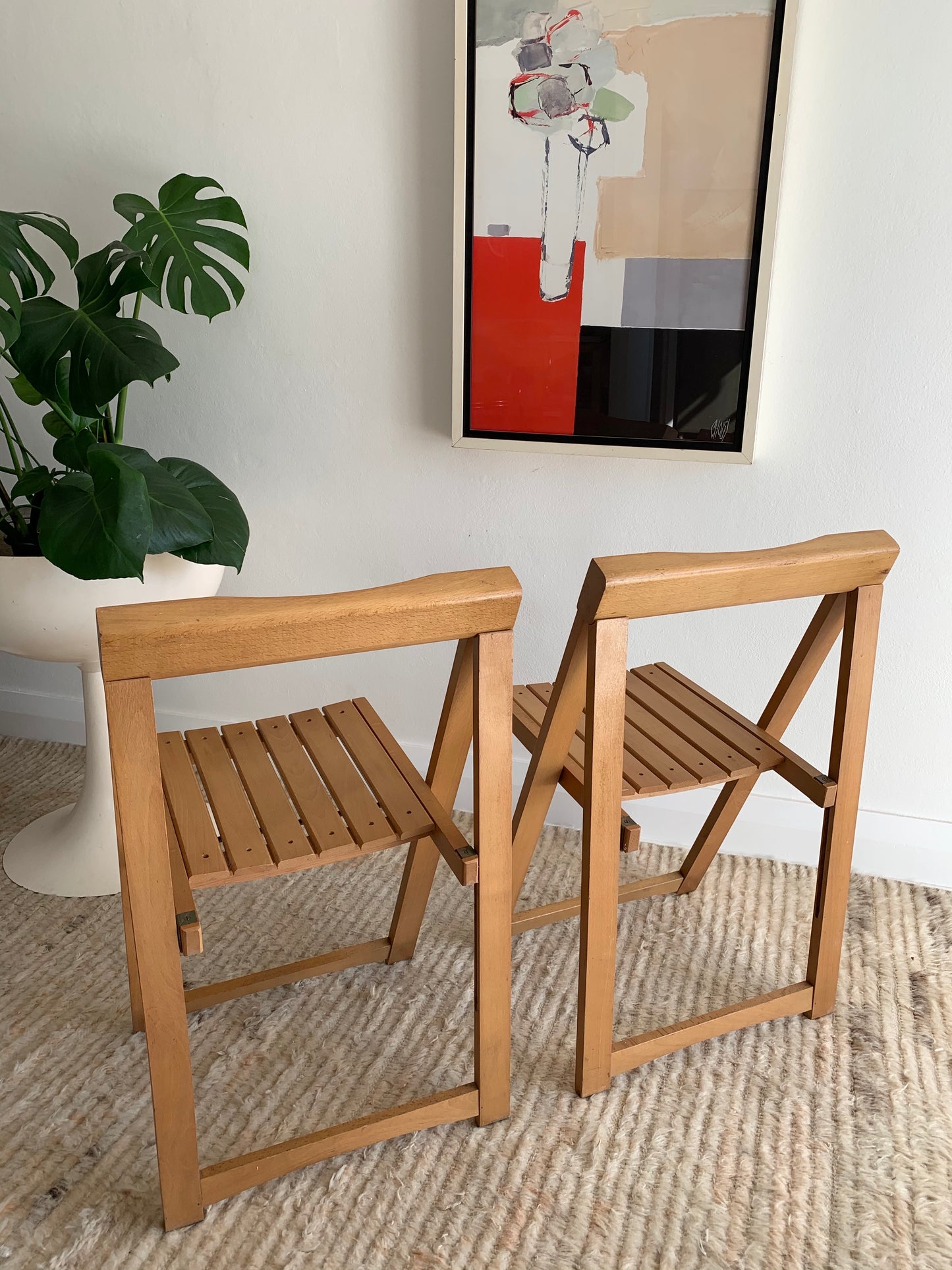 Original 1960’s Aldo Jacober and Pierangela d’Aniello “Trieste” Folding Chairs for Bazzani