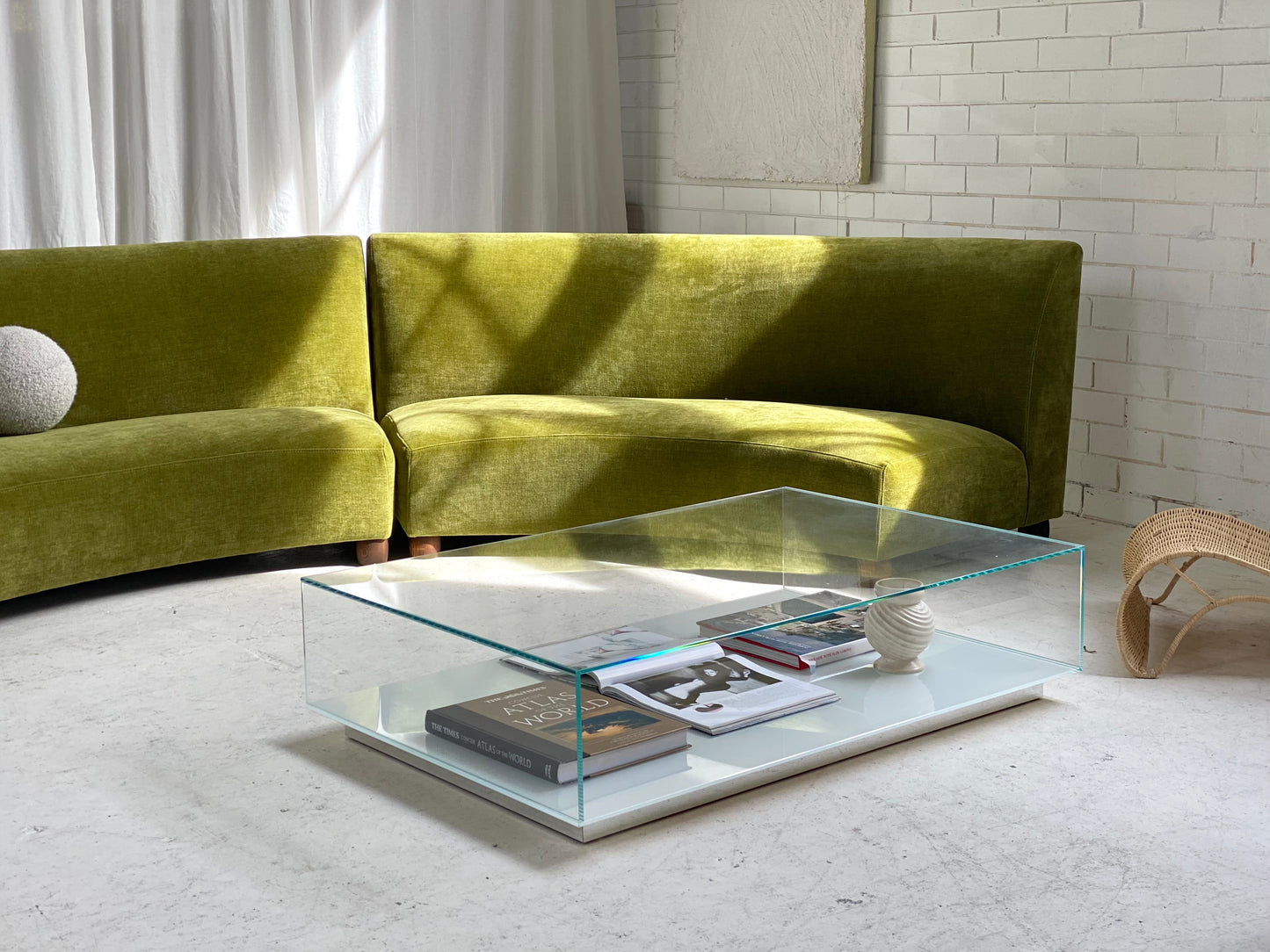 Bespoke Olive Curved Modular Sofa