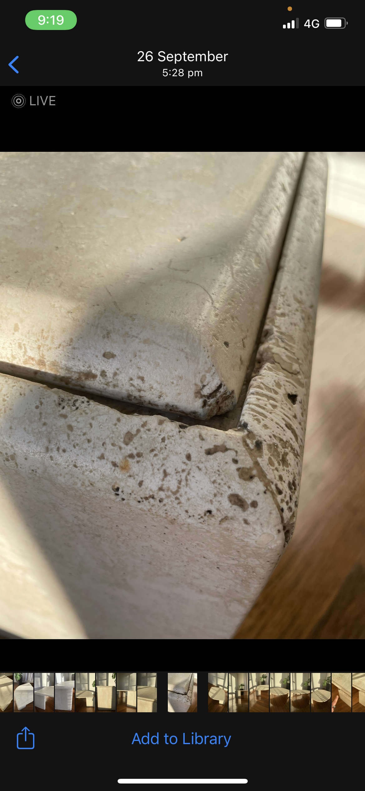 Teardrop Traverting Coffee Table