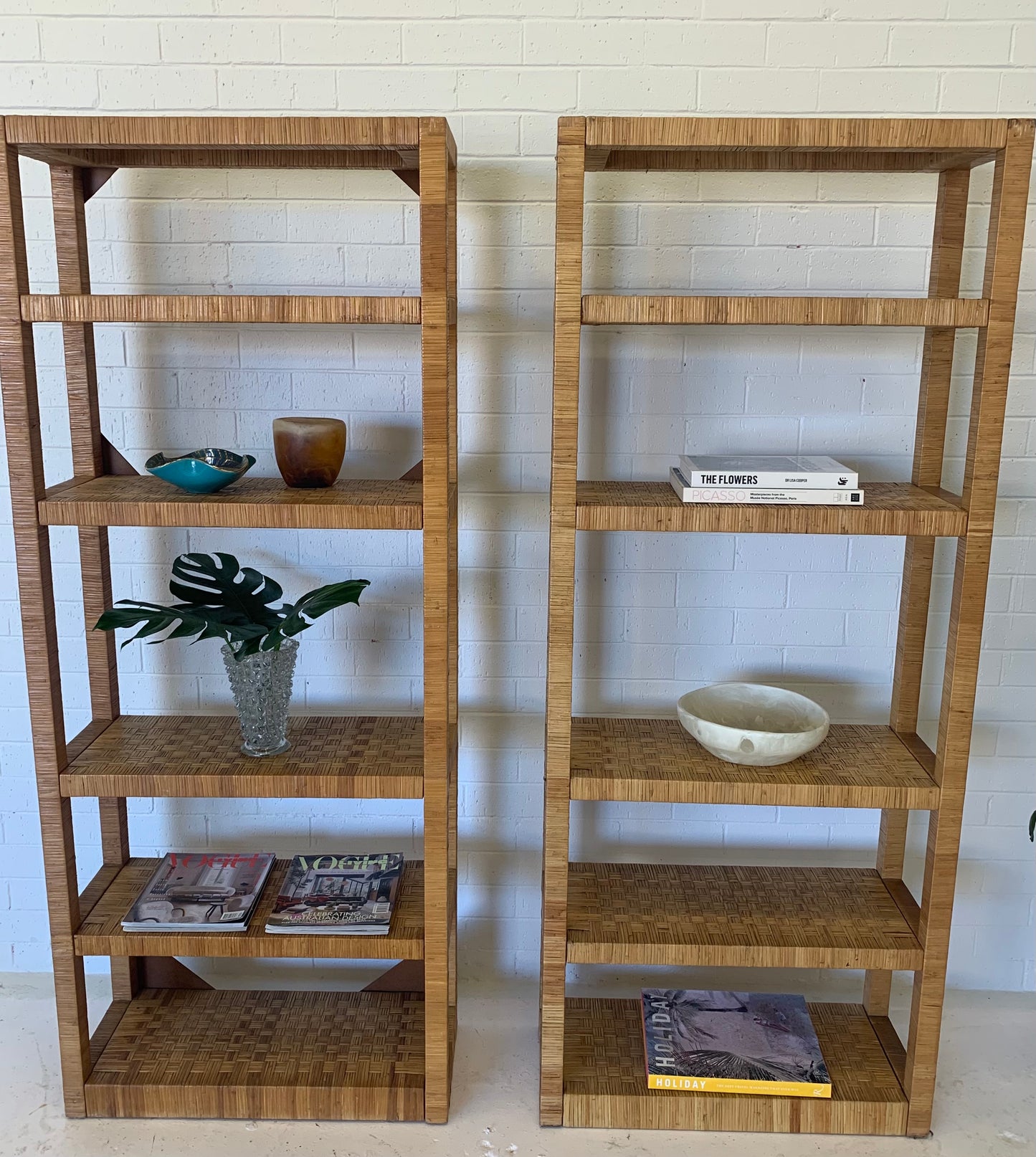 Vintage Rattan Bookshelf