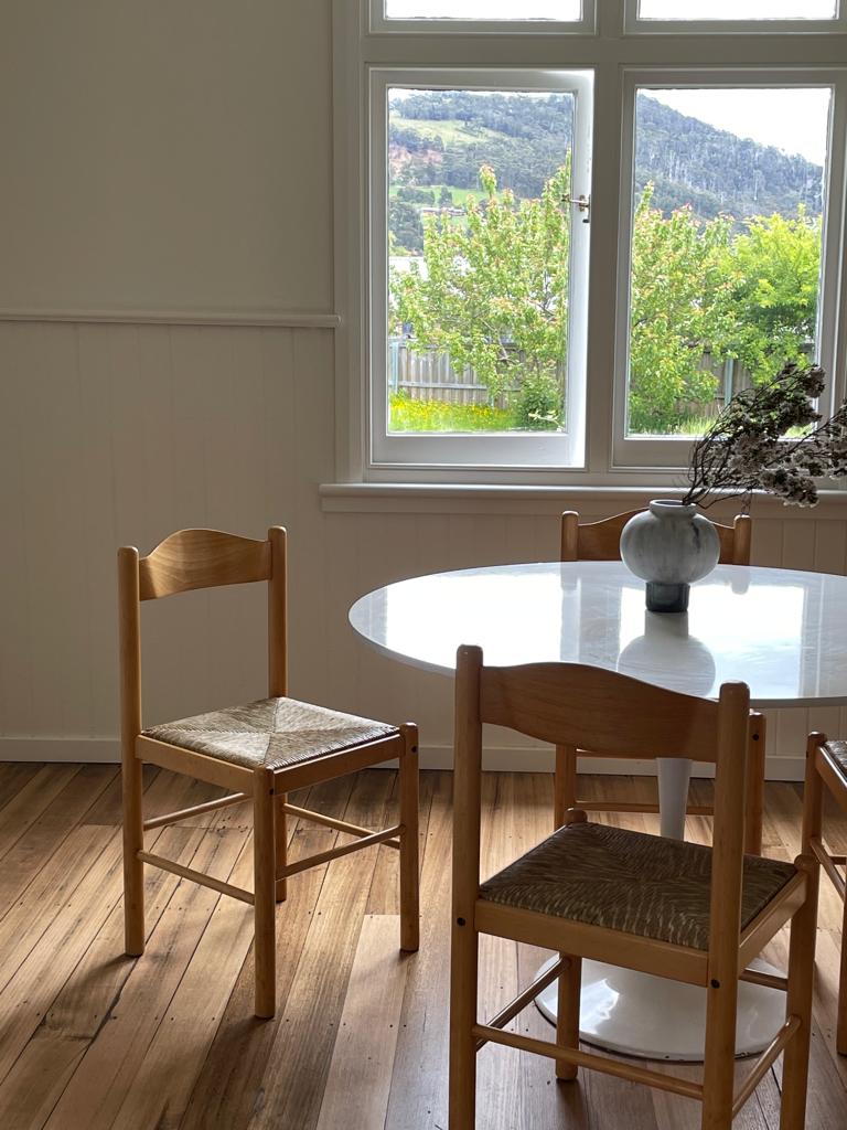 Vintage timber rush dining chairs