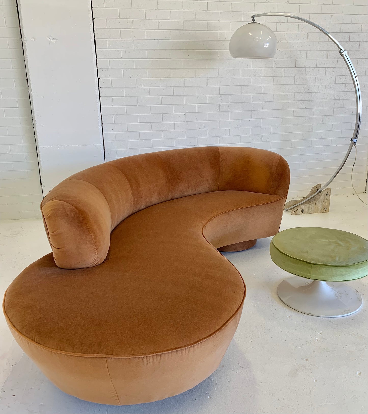 Stunning Curved Velvet Sofa