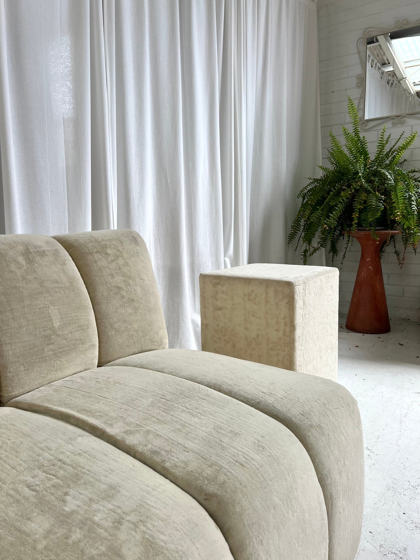 - Soft Cream Curved Modular Sofa Set