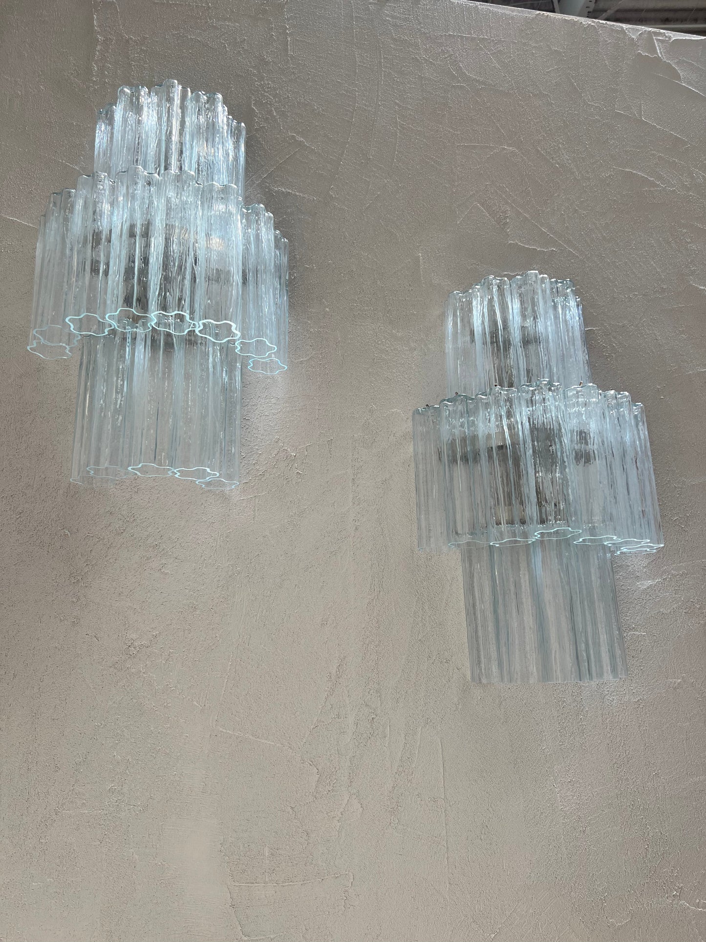 Murano Sconce - Venini TRONCHI CLEAR - Two Available
