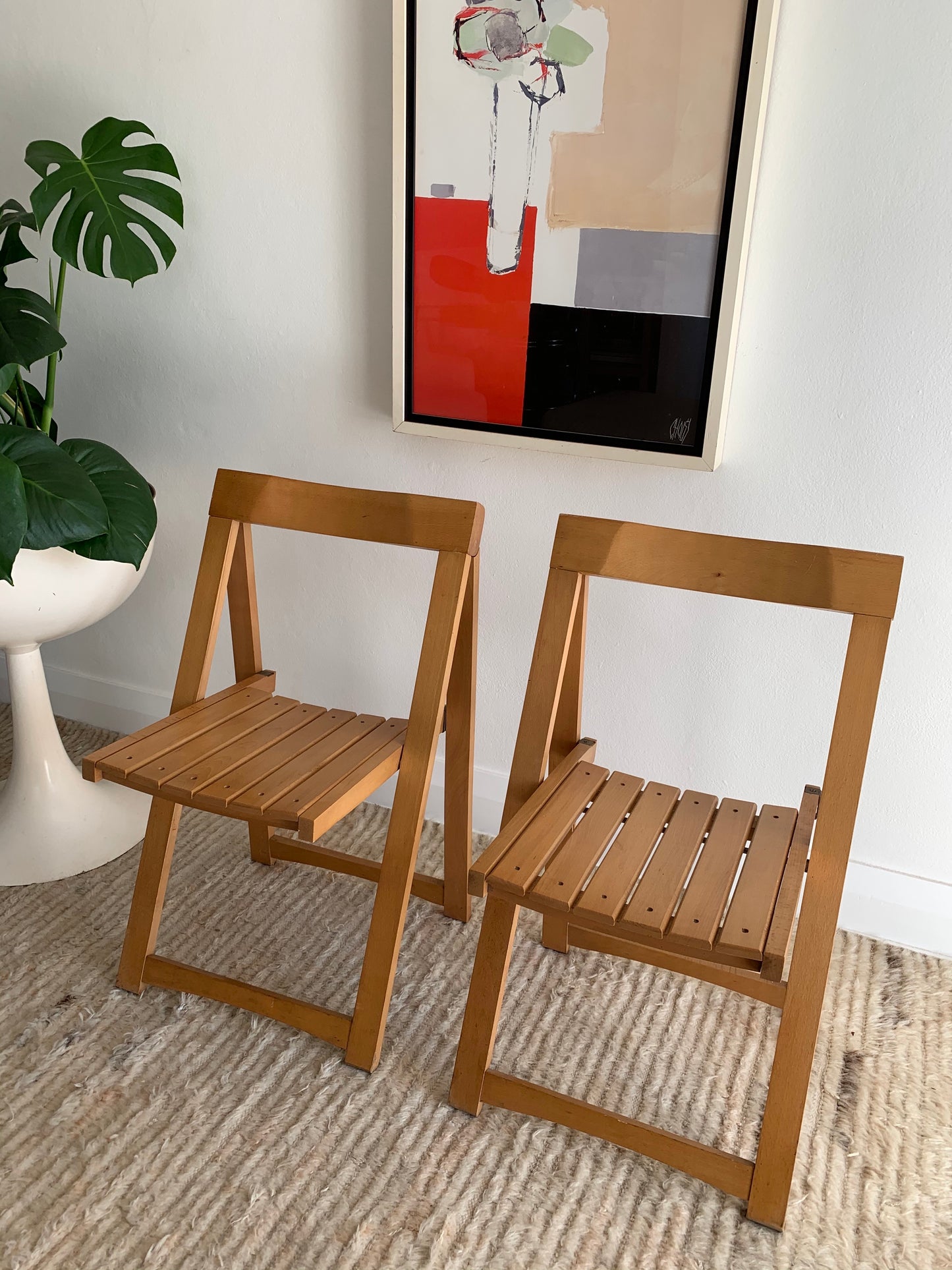 Original 1960’s Aldo Jacober and Pierangela d’Aniello “Trieste” Folding Chairs for Bazzani