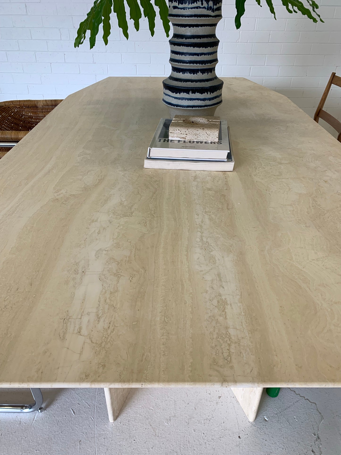 Vintage Travertine Dining Table